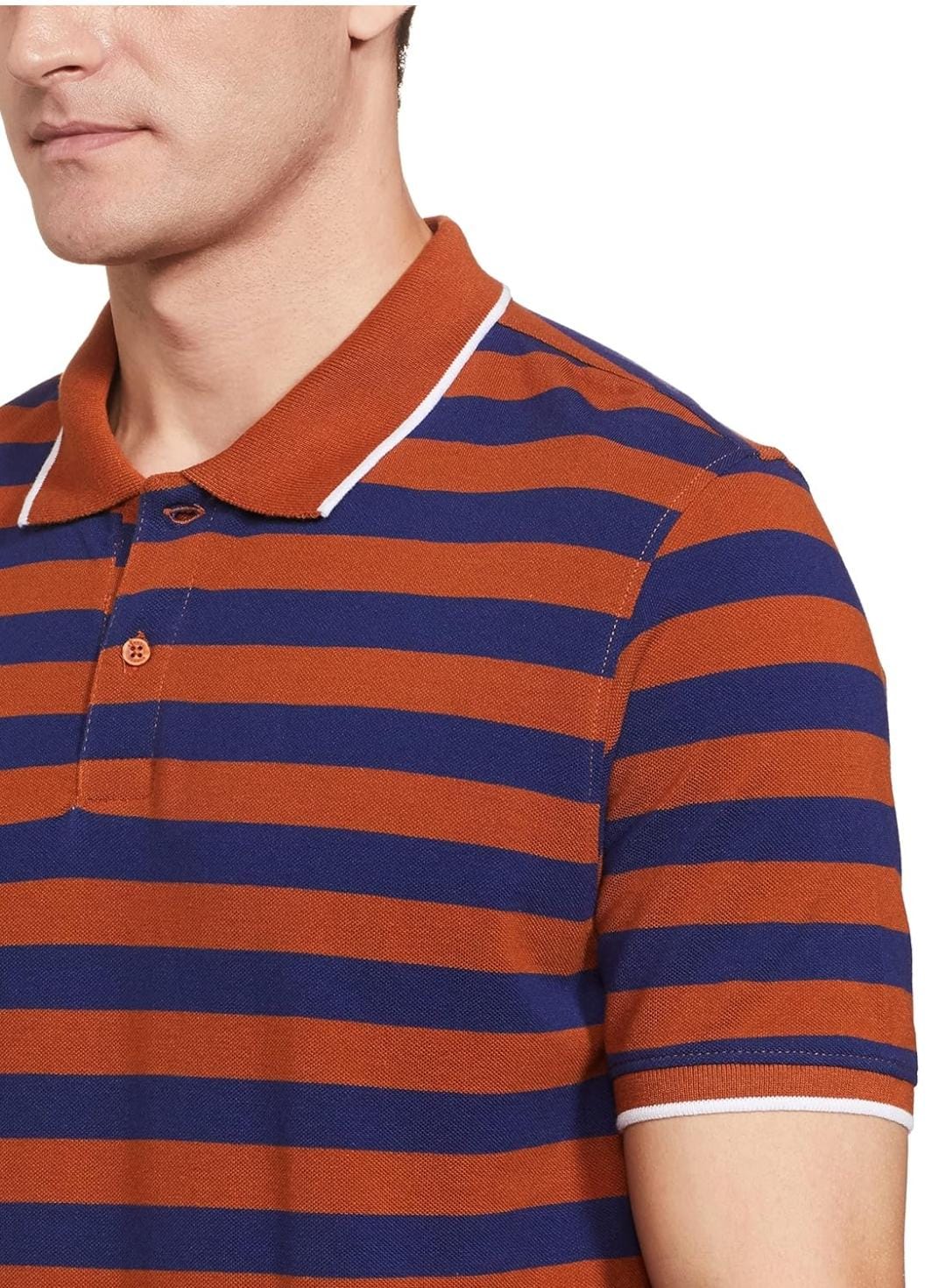 Pique Stripe Regular Fit Pocket Polo