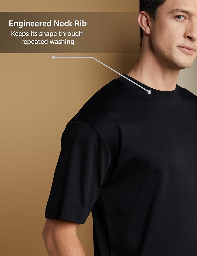 Oversized Cotton Lycra Tee Black