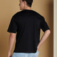 Oversized Cotton Lycra Tee Black