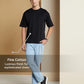 Oversized Cotton Lycra Tee Black