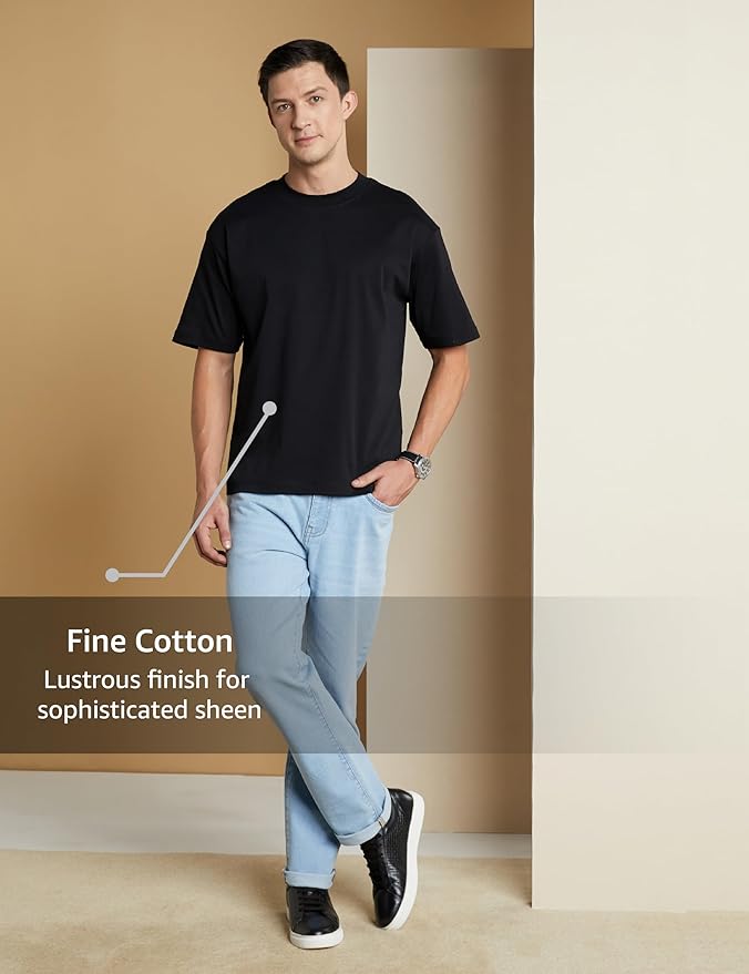 Oversized Cotton Lycra Tee Black