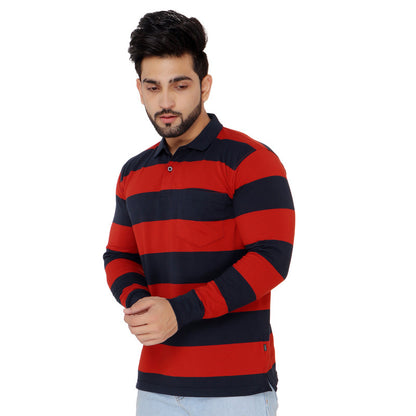 Long Sleeve Stripe Polo