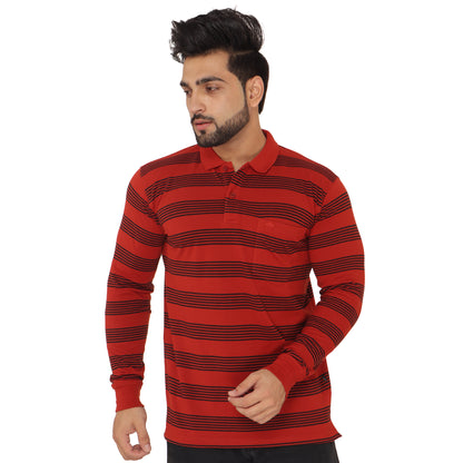 Long Sleeve Stripe Polo