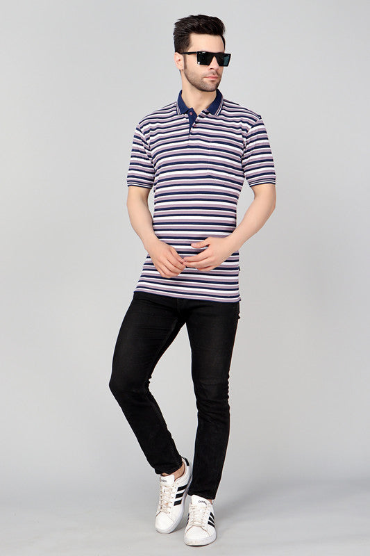 Pique Stripe Regular Fit Pocket Polo